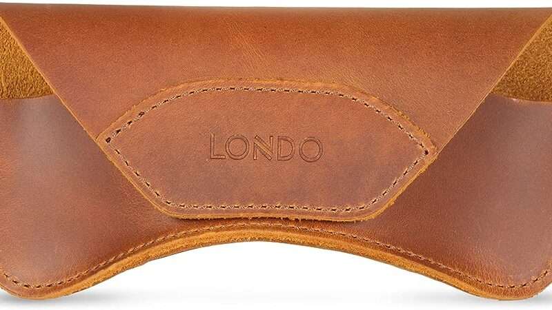 Londo Genuine Leather Eyeglasses & Sunglasses Case with Magnetic Snap Closure