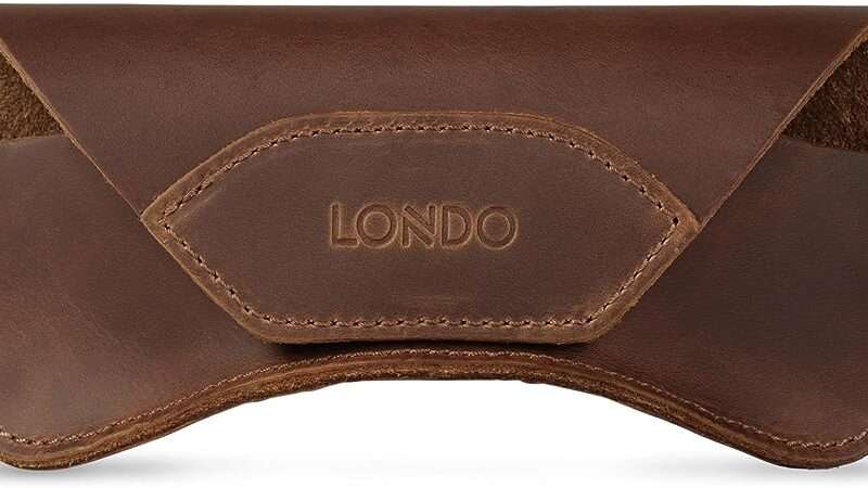 Londo Genuine Leather Eyeglasses & Sunglasses Case with Magnetic Snap Closure