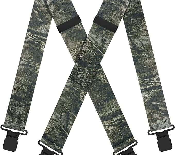 MENDENG Camo Suspenders for Men Heavy Duty Clips Hunting Work Adjustable Braces