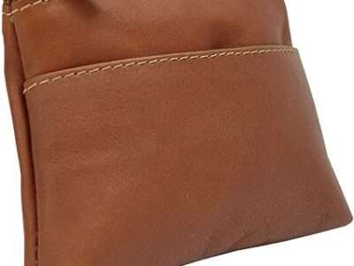 Piel Leather Key Coin Purse, Saddle, One Size