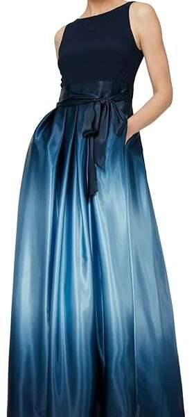 S.L. Fashions Women's Long Satin Ombre Party Dress with Pockets (Missy and Petite)