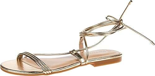The Drop Women's Samantha Flat Strappy Lace-Up Sandal
