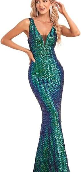 Women's Sequined Party Cocktail Evening Prom Gown Mermaid Maxi Long Dress …