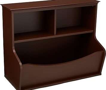 Amazon Basics Children's 3 Shelf Multi-Functional Bookcase and Toy Storage Bin - Grey, 14.84"D x 31.25"W x 24.56"H