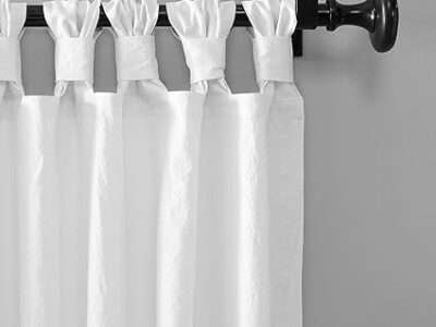 Archaeo Washed Cotton Twist Tab Curtain, 52 x 95 White