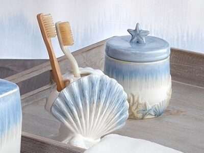 Avanti Linens - Toothbrush Holder, Countertop Acessories, Beach Inspired Home Decor (Abstract Coastal Collection)