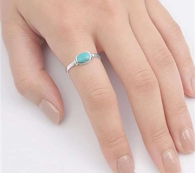 CHOOSE YOUR COLOR Sterling Silver Oval Ring