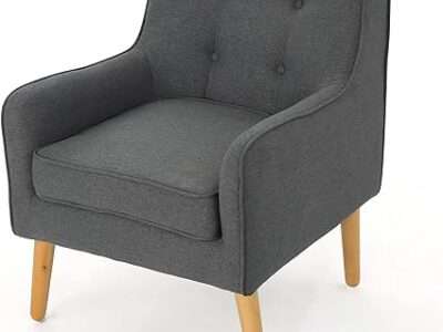 Christopher Knight Home Felicity Mid-Century Fabric Arm Chair, Charcoal 29.5D x 25W x 30.5H Inch