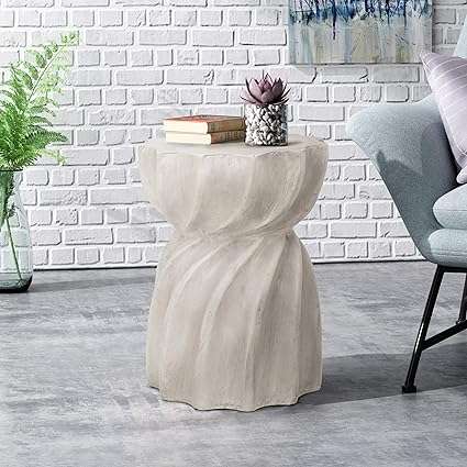 Christopher Knight Home Richie Indoor Contemporary Lightweight Accent Side Table, Concrete Finish