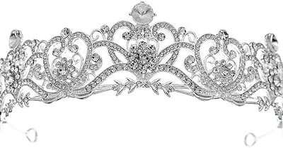 Crystal Tiara Crown, Rhinestone Wedding Crystal Tiara Queen Headband Princess Crown for Bridal Wedding Prom Birthday Party