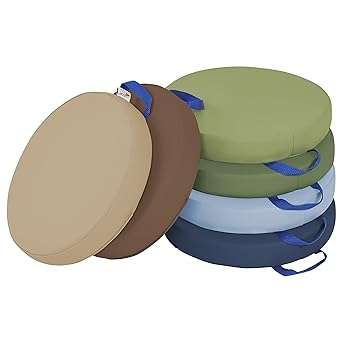 ECR4Kids SoftZone Floor Cushions, Round, Flexible Seating, Assorted, 6-Piece