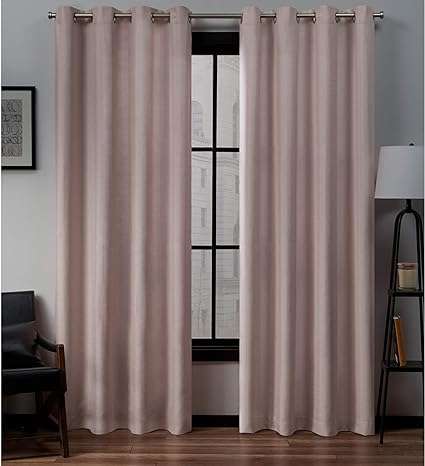 Exclusive Home Loha Linen Grommet Top Curtain Panel Pair, 54 x108 , Blush