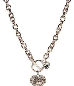 GUESS Women's Toggle Logo Charm Necklace, Rose Gold, One Size
