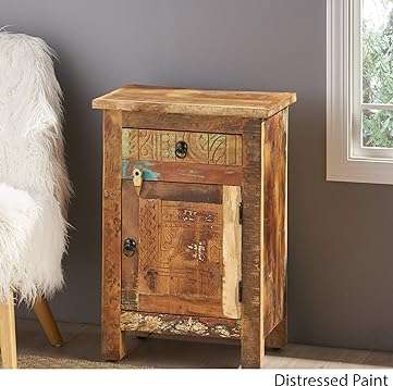 Great Deal Furniture Nancy Distressed End Table, Distressed Paint