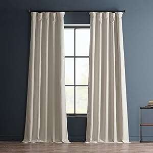 HPD Half Price Drapes Faux Linen Room Darkening Curtains - 120 Inches Long Luxury Linen Curtains for Bedroom & Living Room (1 Panel), 50W X 120L, Birch