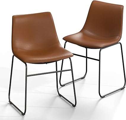 NicBex Retro Side Chair Dining Chair with Metal Legs for Kitchen, Living, Dining Room, Set of 2, (Walnut Color) (A-GE17013-USSU014)