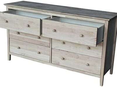 Pemberly Row 6-Drawer Bedroom Dresser in Natural Unfinished Solid Wood