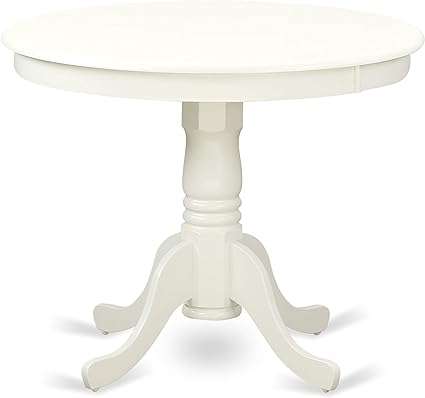 Round Dining Room Table with Pedestal and 2 Solid Wood Seat Chair