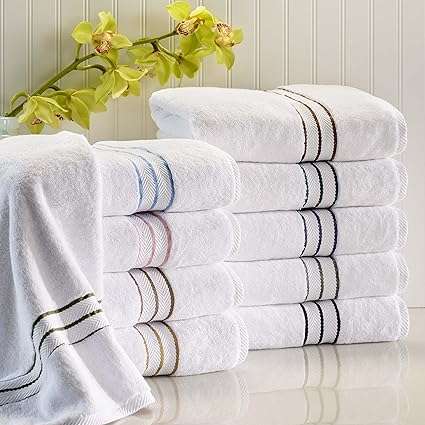 SUPERIOR Turkish Cotton Ultra-Plush Bath Towel Set of 4, Towels for Shower, Bathroom, Home Essentials, Spa, Guest/Master Bath, Airbnb, Apartment, Adults and Kids, Soft Quick Drying, Navy Blue
