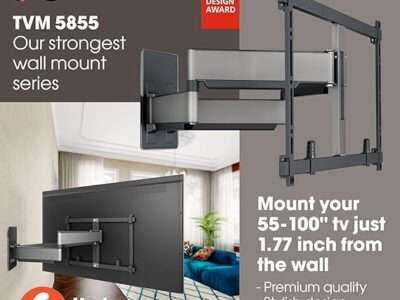 Vogel's TVM 5855 full-motion ultra strong TV wall mount for large and heavy TVs up to 100 inches and 165 lbs, Swivels up to 180°, Max. VESA 600x400, Universally compatible