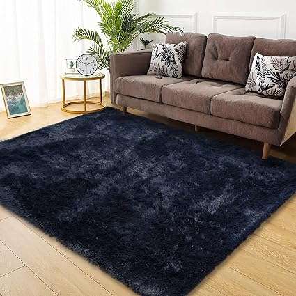 Zacoo 9x12 Large Area Rugs for Living Room,Super Soft Fluffy Modern Bedroom Carpet Rug Indoor Modern Plush Shaggy Floorcover Fuzzy Solid Non Slip Throw Rug for Kids Room Nursery