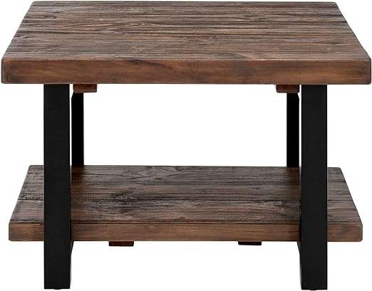 Alaterre Furniture Alaterre AZMBA1320 Sonoma Rustic Natural Cube Coffee Table, Brown, 27 inch