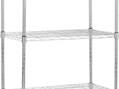 Amazon Basics 3-Shelf Narrow Adjustable, Heavy Duty Storage Shelving Unit (250 lbs loading capacity per shelf), Steel Organizer Wire Rack
