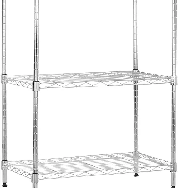 Amazon Basics 3-Shelf Narrow Adjustable, Heavy Duty Storage Shelving Unit (250 lbs loading capacity per shelf), Steel Organizer Wire Rack