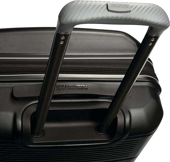 American Tourister Stratum 2.0 Hardside Expandable Luggage with Spinners, Jet Black, 2PC SET