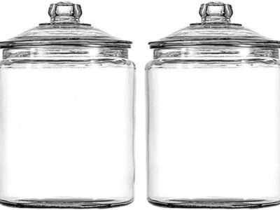 Anchor Hocking Heritage Hill 1 Gallon Glass Jar with Lid, Set of 2