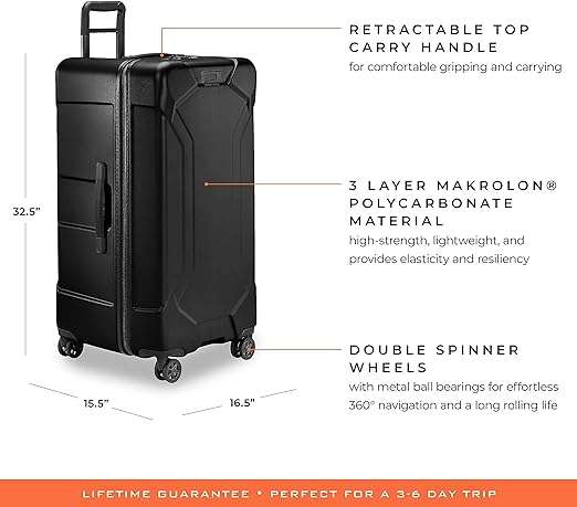 Briggs & Riley Torq Hardside Luggage, Stealth, Checked-X-Large Trunk 32-Inch