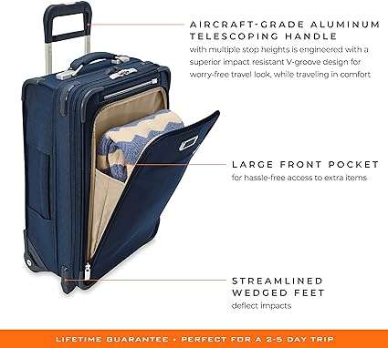 Briggs & Riley Uprights, Navy, 22-inch Baseline Essential Carry-On