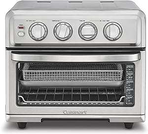 Cuisinart Air Fryer + Convection Toaster Oven, 8-1 Oven with Bake, Grill, Broil & Warm Options, Stainless Steel, TOA-70