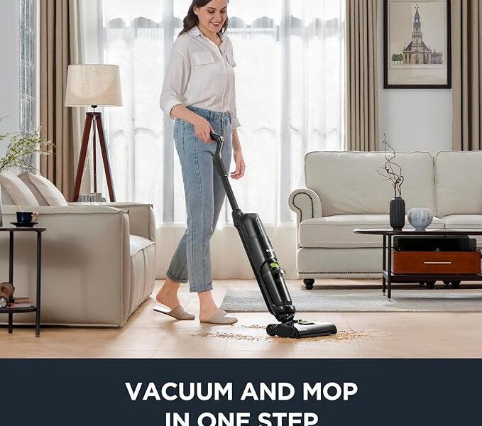 EUREKA NEW400 Cordless Wet Dry Vacuum All-in-One Mop, Hard Floor Cleaner with Self System, Effectively Multi-Surfaces, Perfect for Cleaning Sticky Messes, (Black), 8 lbs