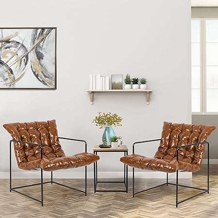 GIA Mid Century Modern Accent Chair and Rattan End Table Set for Living Room, Bedroom, and Office, 3pcs, Upholstered in Beige Velvet Fabric with Gold Metal Base