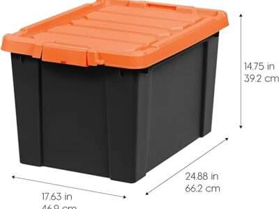 IRIS USA 2 Pack 76qt 19Gal Heavy Duty Plastic Storage Bins Container with Lid and Secure Latching Buckles