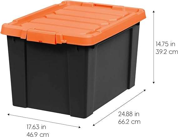 IRIS USA 2 Pack 76qt 19Gal Heavy Duty Plastic Storage Bins Container with Lid and Secure Latching Buckles