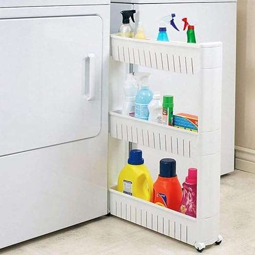 Modern Home Narrow Sliding Storage Organizer Rack - Laundry