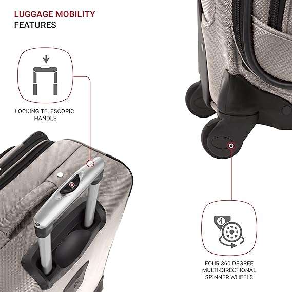SwissGear Sion Softside Expandable Roller Luggage, Pewter