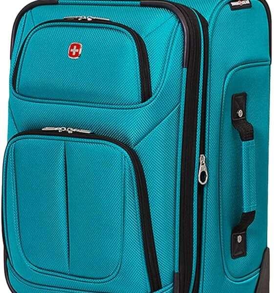 SwissGear Sion Softside Expandable Roller Luggage, Teal, Carry-On 21-Inch