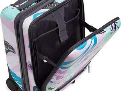 Vera Bradley Women's Hardside Underseat Rolling Suitcase Luggage, Island Floral Purple, One Size