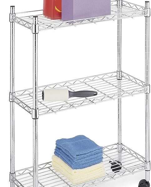 Whitmor Supreme Laundry Cart and Versatile Storage Solution - Chrome