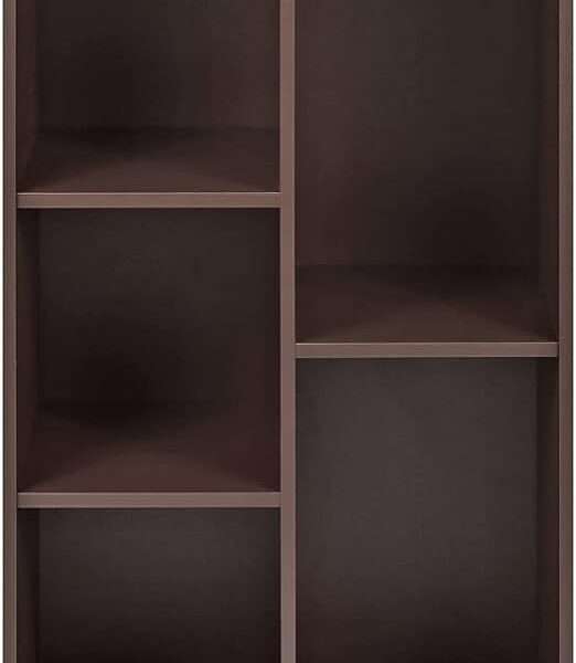 Amazon Basics 5 Cube Organizer Bookcase, Espresso, 19.49 x 9.25 x 31.5 inch