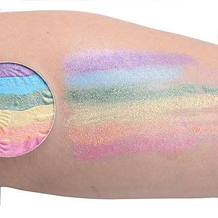 DONGXIUB Rainbow Highlighter Blusher Eyeshadow Bronzer Contour Shimmer Powder Palette Set