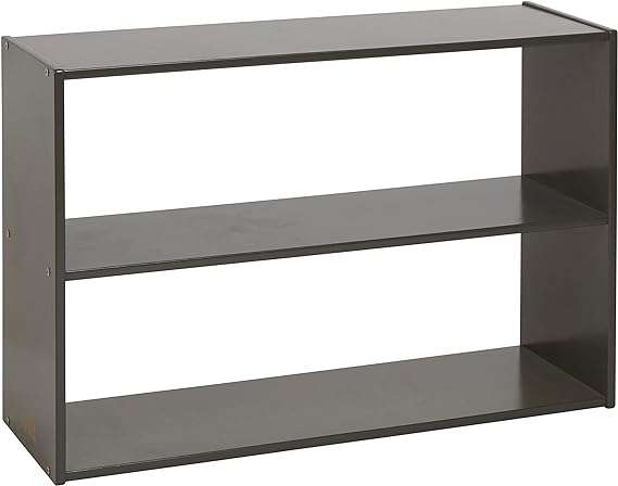 ECR4Kids Streamline 2-Shelf Storage Cabinet, 24in High, Double-Sided, Grey Wash