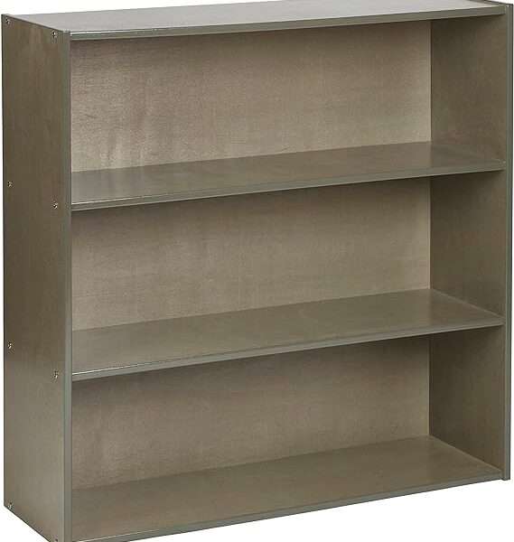 ECR4Kids Streamline 3-Shelf Storage Cabinet, 36in, Kid's Bookshelf, Grey Wash