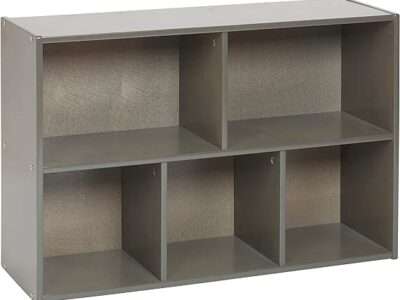 ECR4Kids Streamline 5-Compartment Storage Cabinet, 24in, Classroom Furniture, Grey Wash