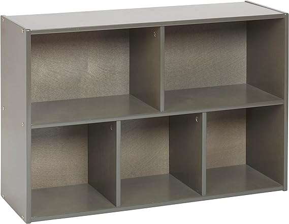 ECR4Kids Streamline 5-Compartment Storage Cabinet, 24in, Classroom Furniture, Grey Wash