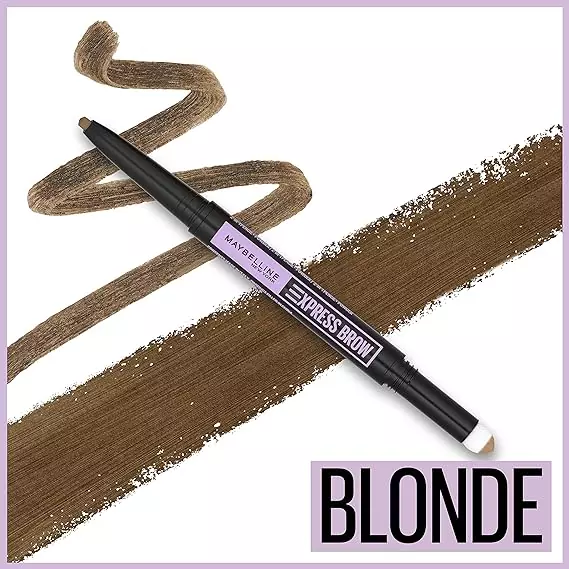 Maybelline Express Brow 2-In-1 Pencil and Powder Eyebrow Makeup, Blonde, 1 Count