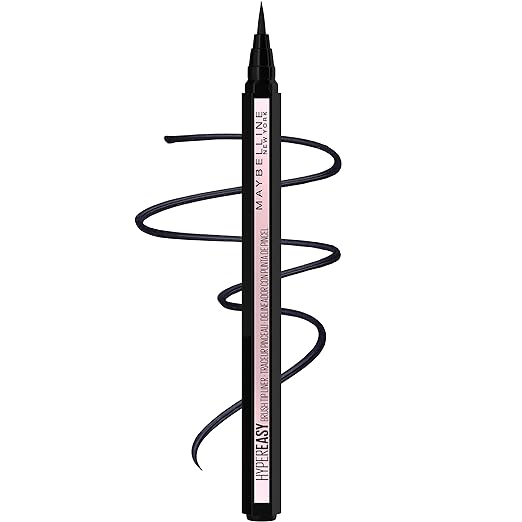 Maybelline Hyper Easy Liquid Pen No-Skip Eyeliner, Satin Finish, Waterproof Formula, Eye Liner Makeup, Pitch Black, 0.018 Fl; Oz